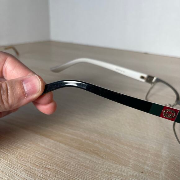Gucci GG4214 5L3 Eyeglasses Silver Black Frames Only READ 54-16-135 - Picture 10 of 11